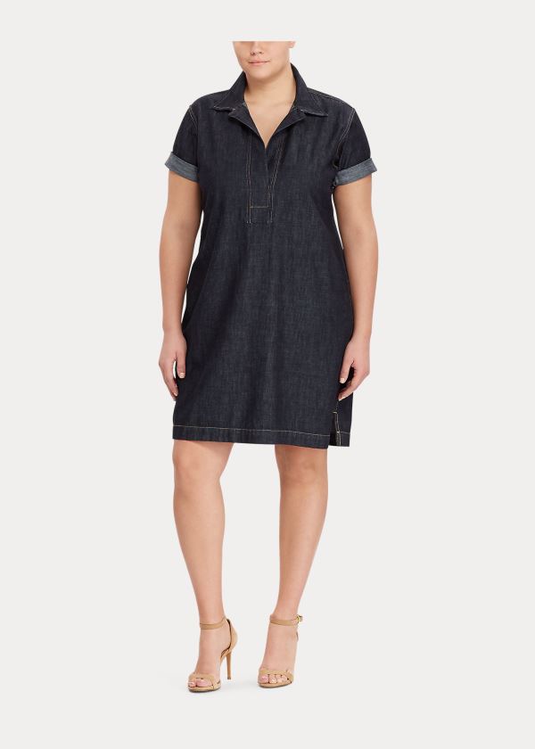 Vestidos Ralph Lauren Mujer Negros Azules - Denim Shift - OCRKB2374